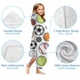 thumbnail image 7 of Baseball Football Pattern Hooded Bath Towel，60"x35" for Ages 3 To 12 Kids, Quick Dry Lightweight Soft Microfiber Hood Beach Towel Cover Up for Kids, 7 of 7