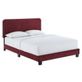 thumbnail image 2 of Modway Celine Channel Tufted Performance Velvet King Platform Bed in Maroon, 2 of 8