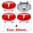 thumbnail image 1 of 4pcs/set 60mm Car Wheel Center Hub Cap Cover Emblems Sticker Car Logo car styling accessories for Model 3 Y S X Tesla-Red, 1 of 6