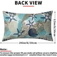 thumbnail image 4 of Nautical Coastal Lumbar Pillow Covers 12x20 Inch Set of 2, Beach Ocean Themed Starfish Seashell Blue Brown Decorative Throw Pillow Cases Cushion Covers Seasonal Gift Farmhouse Sofa Couch Bed Decor, 4 of 6