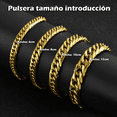 thumbnail image 3 of Pulsera De Oro Esclava Hombre Cubano Acero Inox 6mm 8mm Xtellar dorado, 3 of 4