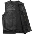 thumbnail image 4 of First Mfg Co - Highside - Men's Motorcycle Biker Riding Black Leather Vest - 2X Large, 4 of 5