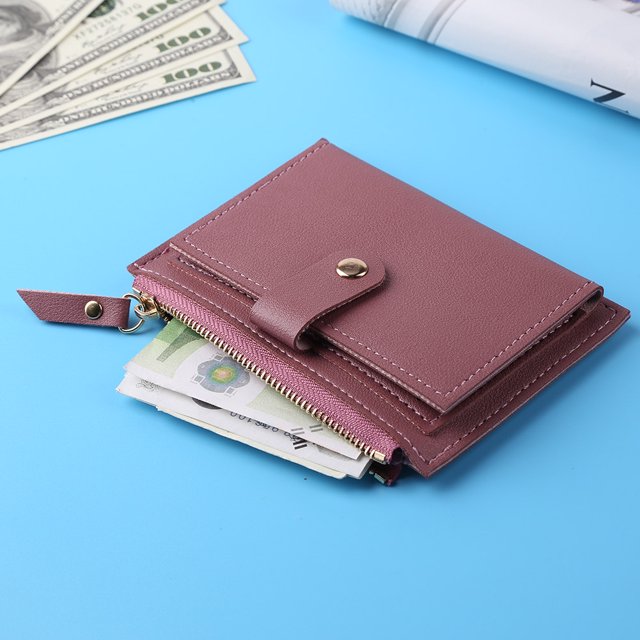 Tarjetero de piel sintética con ranura múltiple para mujer Mini monedero Likrtyny de piel sintética con bolsillo