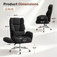 thumbnail image 2 of Hawsaiy Big and Tall Office Chair, Flip Armrests with Side Pockets, Comfy Criss Cross Office Chair with Extra-Wide Plush Seat, 150° Reclining Executive Office Chair, Chenille Upholstery, Black, 2 of 12