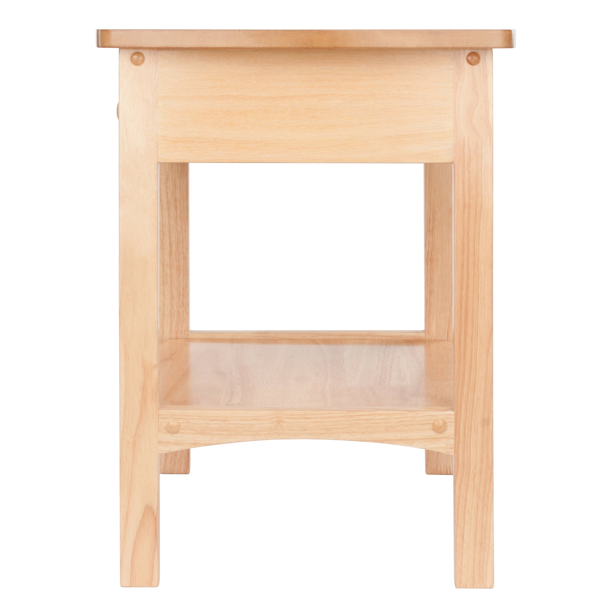 Winsome Claire Curved Nightstand, Accent Table, Natural Finish