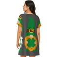 thumbnail image 2 of Bixox Spring St Patrick’S Day Irish Gnomes Pattern Women's Nightgown, Soft & Breathable Sleepwear, Round Neck Knee-Length Pajama Dress,Loungewear for Home & Sleep, 2 of 7