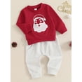 thumbnail image 3 of Suealasg Toddler Baby Boy Christmas Clothes 6M 1T 2T 3T Infant Boy 2Pcs Fall Winter Clothes Long Sleeve Santa Claus Print Sweatshirt Tops Long Pants Sets, 3 of 8