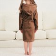 thumbnail image 6 of NOLDARES Boys Fleece Robe Girls Hooded Bathrobe Toddlers Soft Fuzzy Robe for Kids,Brown,6-7 Y, 6 of 9