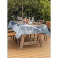 thumbnail image 4 of 60x102 Inch Outdoor Tablecloth with Umbrella Hole Zipper Rectangle Blue Brown Abstract Rectangular Tablecloths Outside Waterproof Vintage Gradient Graffiti Oil Painiting Patio Table Cover for Picnic, 4 of 8