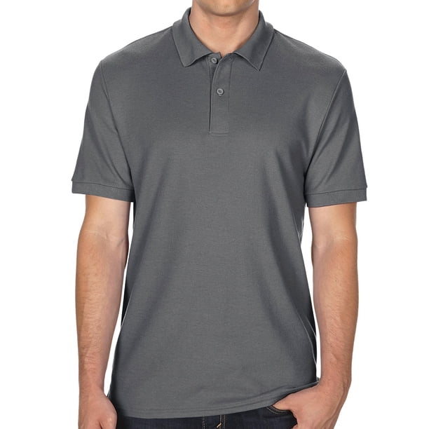 Gildan- Polo de manga corta de piqué doble para niñas (Carbón)