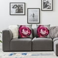 thumbnail image 2 of Red Rose with White Watercolor' Floral Throw Cushion Pillow Cover for Living Room, Sofa  Round, 2 of 7