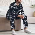 thumbnail image 7 of Salouo Lilies Flowers Print Button-Front Long Sleeve Pajama Set for Men, Soft 2Pjs Men's Long Sleeve Sleepwear-X-Large, 7 of 7
