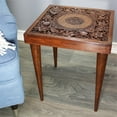 thumbnail image 2 of Natural Geo Handcarved Square Rosewood Decorative Accent Table, 2 of 4