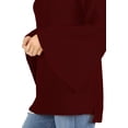 thumbnail image 5 of Daisy Del Sol Womens Warm Long Bell Sleeve Chunky Thick Knit Oversized Loose Fit High Boat Neck Tunic Pullover Sweater, 5 of 7