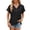 Black, variant on Tiqkatyck Women Summer Tops, Women's Solid Color Button Hooded Loose Short Sleeve Shirts, Shirts for Women Black L