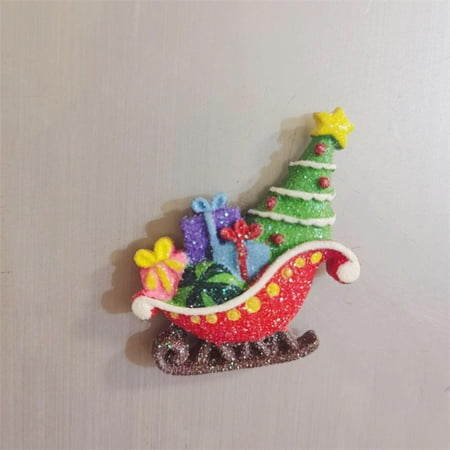 

Rollback Holiday Decor Christmas Refrigerator Magnets Holiday Magnets For Locker Fridge Home School Decor 3D Refrigerator Sticker Santa Style 1Pc Refrigerator Sticker