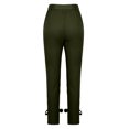 thumbnail image 3 of USNSM Women's Pencil Pants Casual High Waist Hem Bow-Knot Workout Trousers Solid Color Business Work Pants with Pockets Green M, 3 of 5