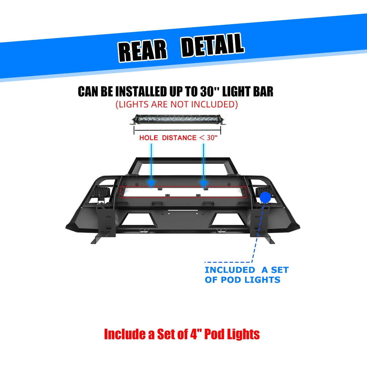 Front Bumper for 2022-2024 Nissan Frontier,with 2 D-Ring,Can Install Led Light Bar,DIY Colour Spraying Frame,with Side Wings & Bull Bar