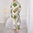 thumbnail image 5 of Kll Grapes Bbottles Wine Print Women'S Long Sleeve Pajamas With Pants Sleepwear Loungewear 2 Set-Large, 5 of 9
