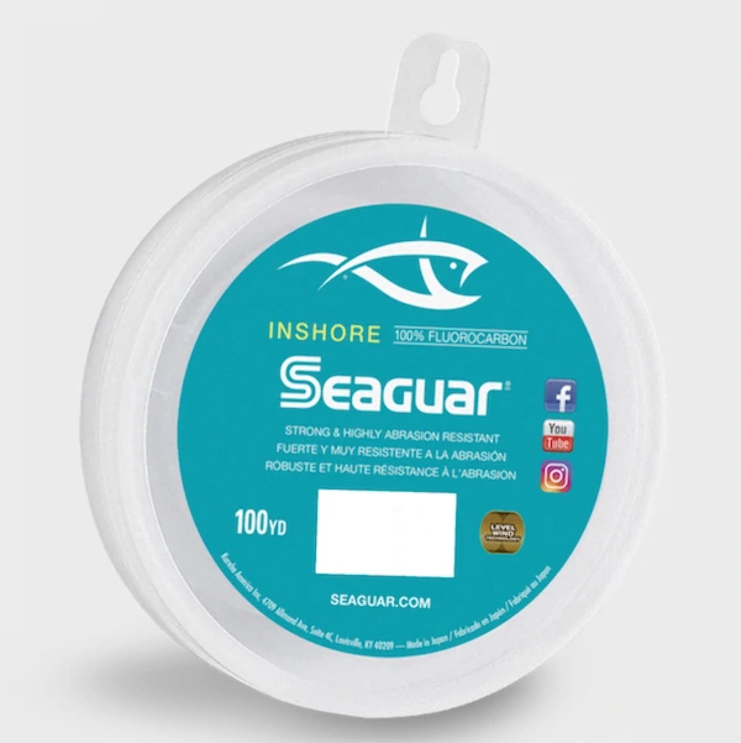 Seaguar InShore 100% Fluorocarbon Fishing Line 60lbs, 100yds Break Strength/Length - 60IS100