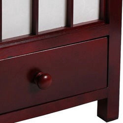 Oriental Furniture 19" Hokkaido Lamp with Drawer, Black, Traditional, Table Lamp