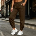 thumbnail image 6 of WIZUTIZ Women's Tapered Joggers Lightweight Polyester Drawstring Casual Everyday Lounge Pants Soft Bottoms, 6 of 8