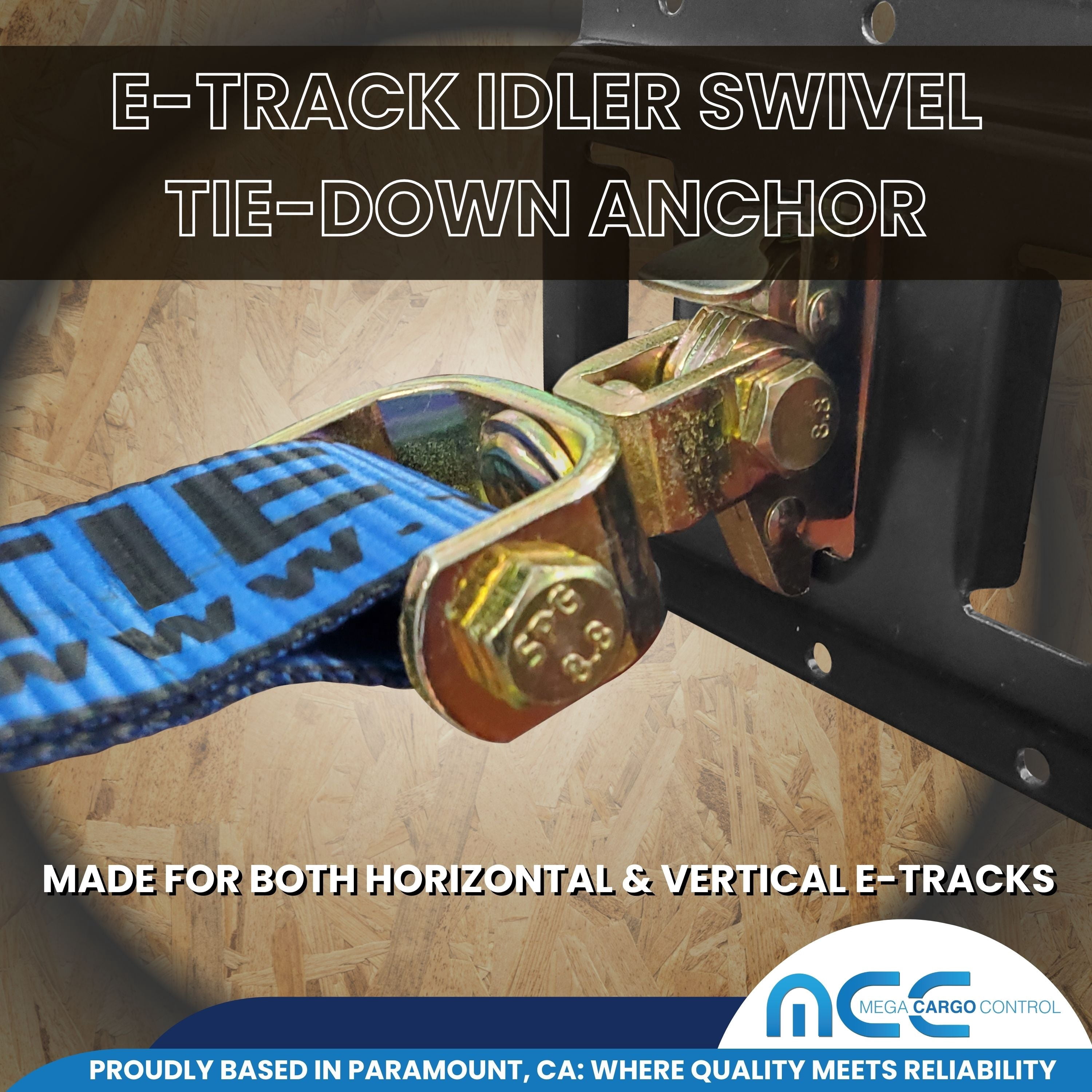 Mega Cargo Control 4 Pack Heavy Duty E-Track Swivel Idler Tie-Down Anchors – 1,666 lb WLL