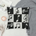 thumbnail image 2 of Nawypu Music Theme Pillow Cover Abstract Piano Musical Notes Square Throw Pillow Cover for Bedroom Decor Modern Black and White Plaid Decorative Double Sides Print Cushion Cover, 2 of 5