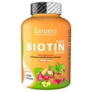 NATURYZ 100% Plant Based Biotin Tablets with High Protein Vitamin DHT Omega 3 60 Tablets