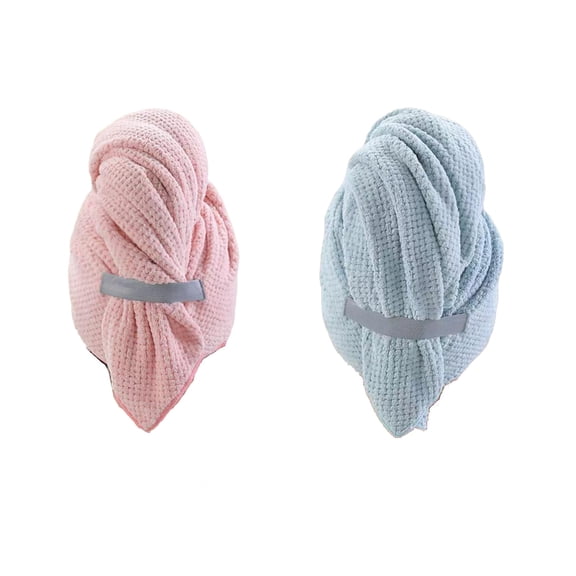 2 Pcs Long Hair Dry Cap Set Ultra Absorbent Soft Quick Drying Bath Towel