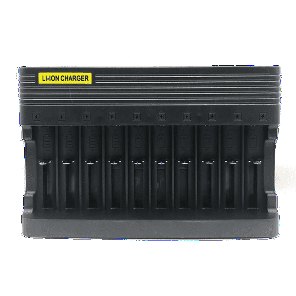 SkyWolfEye 10 Slot Battery Charger 3.7V Li-Ion Rechargeable Cell For 26650 18650 16340 14500 17500