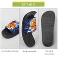 thumbnail image 7 of GZHJMY Stylish Slides for Women Men, Basketball on Fire, with A Dynamic Dark Soft Flexible Slip-on Sandals Slippers, 7 of 7