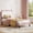 Pink Without Drawer, variant on IdealHouse Twin Wooden Platform Bed Frame with Storage Headboard & Raised Footboard, No Box Spring Needed, Blue Without Drawer