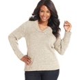 thumbnail image 2 of $70 Karen Scott Plus Size Long-Sleeve Marled Collar Knit Sweater White Medium, 2 of 2