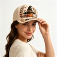 thumbnail image 2 of Women's Baseball Cap 2D Halloween Pumpkin Witch Ghost Embroidered Sun Hat, 2 of 7