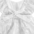 thumbnail image 4 of Baby Girl Solid Color Lace Fly Sleeve Square Neck Backless Bandage Romper, 4 of 6