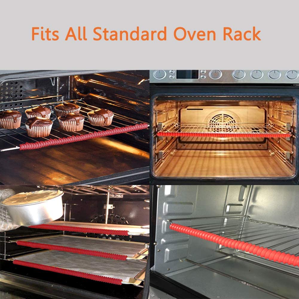 Ludlz Oven Rack Shields - 1pc Heat Resistant Silicone Oven Rack Cover Oven Rack Edge Protector, Protect Against Burns and Scars Oven Shelf Rack Guard Clip Avoid Scald Bar Protector - image 4 of 8