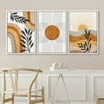 thumbnail image 3 of IDEA4WALL Framed Canvas Print Wall Art Set of 3 Mid-Century Geometric Sun Desert Plants Abstract Nature Illustrations Modern Art Nordic Zen Decorative for Home Decor - White 24"x36"x3, 3 of 5