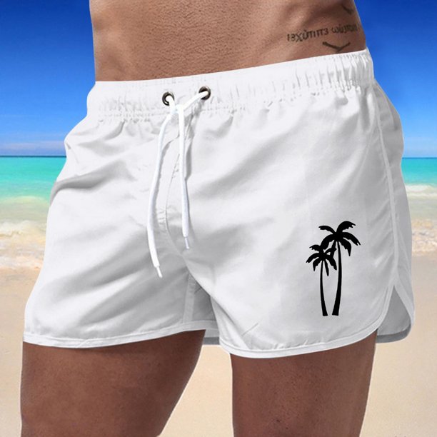 WILLBEST Pantalones Cortos de Verano para Hombre, de Poliéster, con Estampado de Cocoteros de Colores, para Playa, Deportes, Viajes