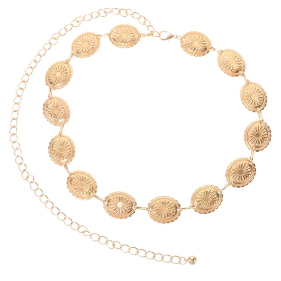 LOLIPPYY Golden Women Chain Belt 1Pack Adjustable Western Style for Concerts and Festivals