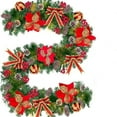 thumbnail image 2 of Taicans ‌8.8ft Artificial Christmas Garland with Red Bow & Gold Poinsettia - Realistic Pine Cones,Berries & Ornaments,Holiday Decor for Fireplace,Mantel,Staircase & Tree - UV Resistant, 2 of 6