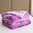 thumbnail image 3 of JML Thick Warm Winter Fleece Blanket For King Bed 2 Ply Reversible Soft Raschel Blanket,87"x94",10.5lb, Purple Floral, 3 of 8
