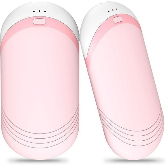 Rechargeable Double-Sided Heating Hand Warmer with Heat-Conductive Silicone Grip, Comfortable Outdoor Warmer for Camping, Skiing, Golf, Hunting & Hiking