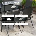 thumbnail image 4 of Outsunny 8 Piece Patio Dining Set with Umbrella 6 Folding Chairs Table, 4 of 10