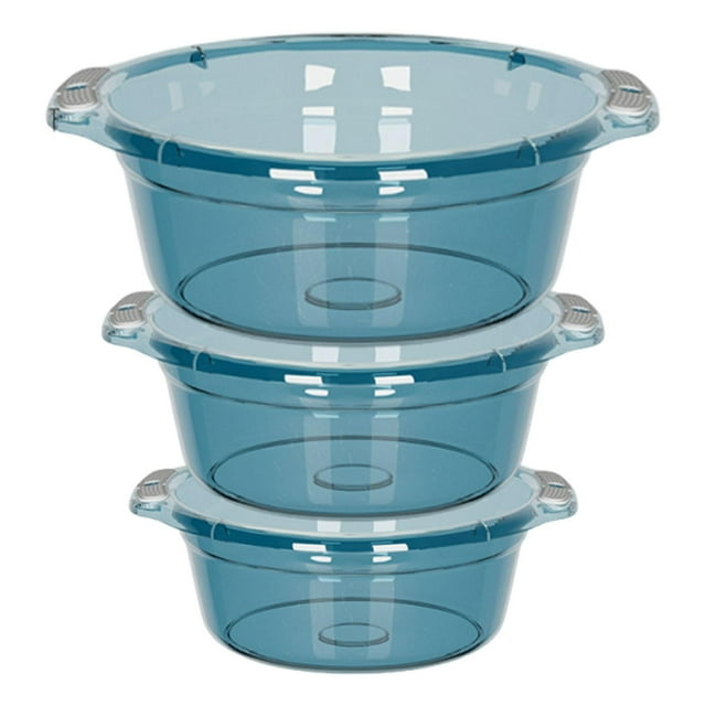 Juego de 3 cestas de lavado portátiles para platos, accesorios para cuencos, lavaplatos multifuncional para Azul