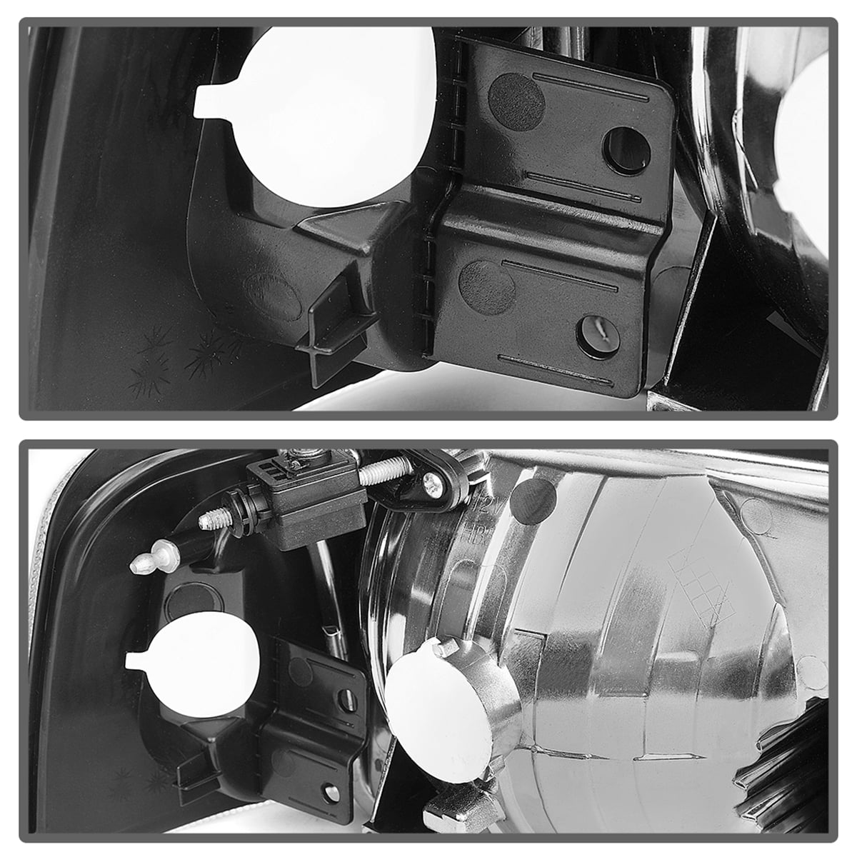 RVNI Front Black Headlights + Amber Corner Turn Signal For 01-11 Ford Ranger Headlamp