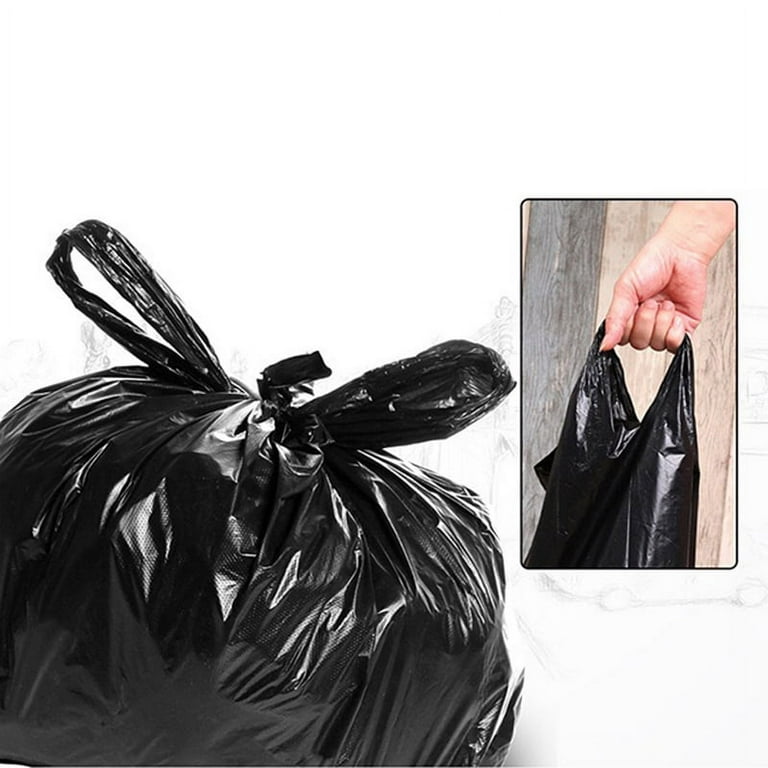 100pcs Black Disposable Not Leak Garbage Bags Home Kitchen Often Used  Saving Black Trash Bags Size 43x45cm or 17x18