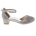 thumbnail image 3 of Badgley Mischka Big Kids Block Heeled Dress Shoes,   Silver, 13, 3 of 7