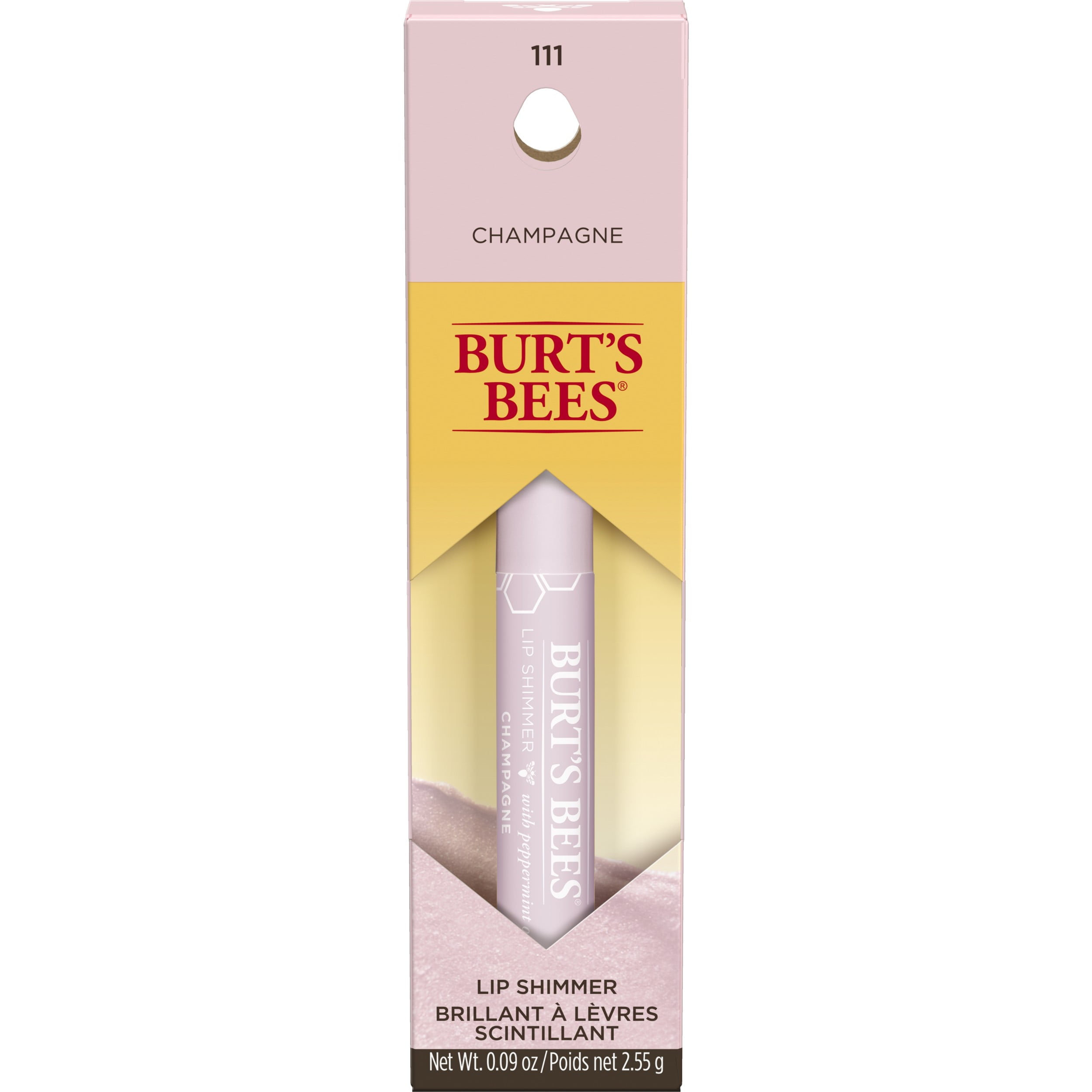 Burt's Bees 100% Natural  Moisturizing Lip Shimmer with Beeswax, Champagne, 1 Tube
