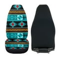 thumbnail image 4 of Uorisanigo Car Front Seat Covers, 2PCS Aztec Turquoise Print Bucket Auto Front Seat Protectors, Premium Coral Fleece Cloth for Ultimate Comfort & Protection, Universal for SUVs, Trucks, Cars, 4 of 7